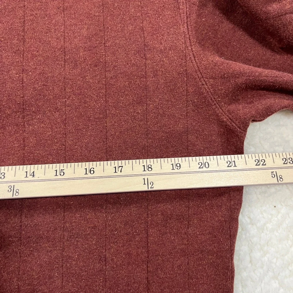 Turnbury Quarter Zip Pullover Mens Medium Burgundy Cotton Ribbed Mock Neck 7429